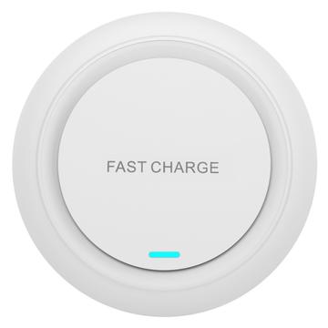 Q18 Round Shape Wireless Charger 15W Fast Charging Desktop Charging Pad - White