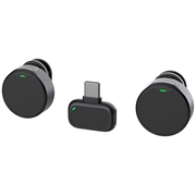 Q8 Magnetic Clip-on Wireless Microphone with USB-C Receiver - 2 Pcs. - Black