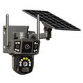 QL18 Dual-Lens Solar Surveillance Camera with AI Detection - Black