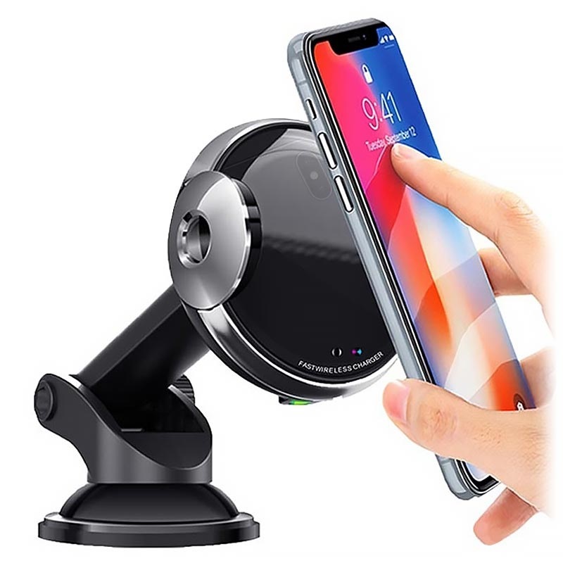 Smart Qi Wireless Car Charger / 360 Car Holder with IR Sensor W9 15W