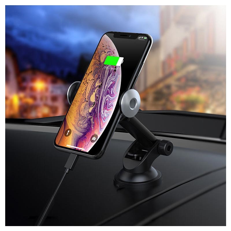 Smart Qi Wireless Car Charger / 360 Car Holder with IR Sensor W9 15W