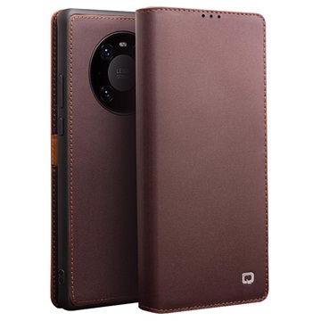 Qialino Classic Huawei Mate 40 Pro Wallet Leather Case - Coffee