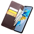 Qialino Classic Huawei Mate 40 Pro Wallet Leather Case - Coffee