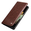 Qialino Classic Samsung Galaxy S21 Ultra 5G Wallet Leather Case - Brown