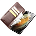 Qialino Classic Samsung Galaxy S21 Ultra 5G Wallet Leather Case - Brown