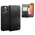 Qialino Classic iPhone 12 Pro Max Wallet Leather Case - Black