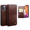 Qialino Classic iPhone 12 Pro Max Wallet Leather Case - Brown