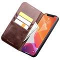 Qialino Classic iPhone 12 Pro Max Wallet Leather Case - Brown