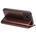 Qialino Classic iPhone 12 Pro Max Wallet Leather Case - Brown