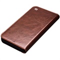 Qialino Classic iPhone 13 Mini Wallet Leather Case - Brown