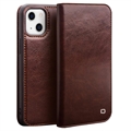 Qialino Classic iPhone 13 Wallet Leather Case - Brown