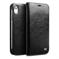 Qialino Classic iPhone XR Wallet Leather Case - Black