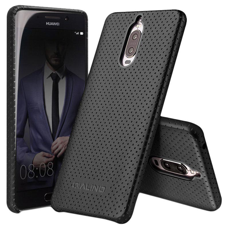 Snel lavendel Uitbeelding Huawei Mate 9 Pro, Mate 9 Porsche Design Qialino Mesh Leather Case