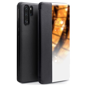 Qialino Smart View Huawei P30 Pro Leather Case - Black