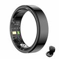 R02S Smart Ring with Health Monitoring - Size: 8 - Black