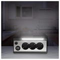 REV Light Socket Power Strip with USB and LED Light - Silver / Black