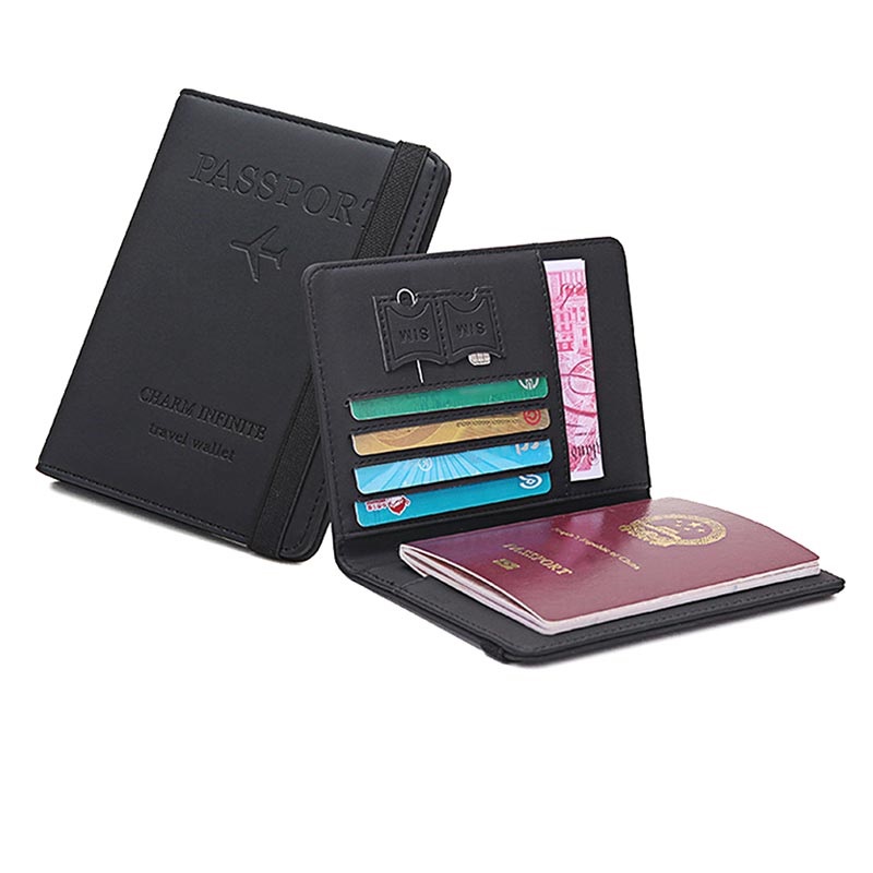 RFID Blocking Luxury Card Case Travel Leather Wallet Passport