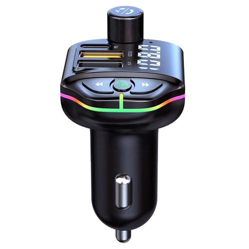 RGB Bluetooth FM Transmitter / Fast Car Charger ZTB-A10 - 20W - Black