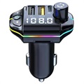 RGB Bluetooth FM Transmitter / Fast Car Charger ZTB-A10 - 20W - Black