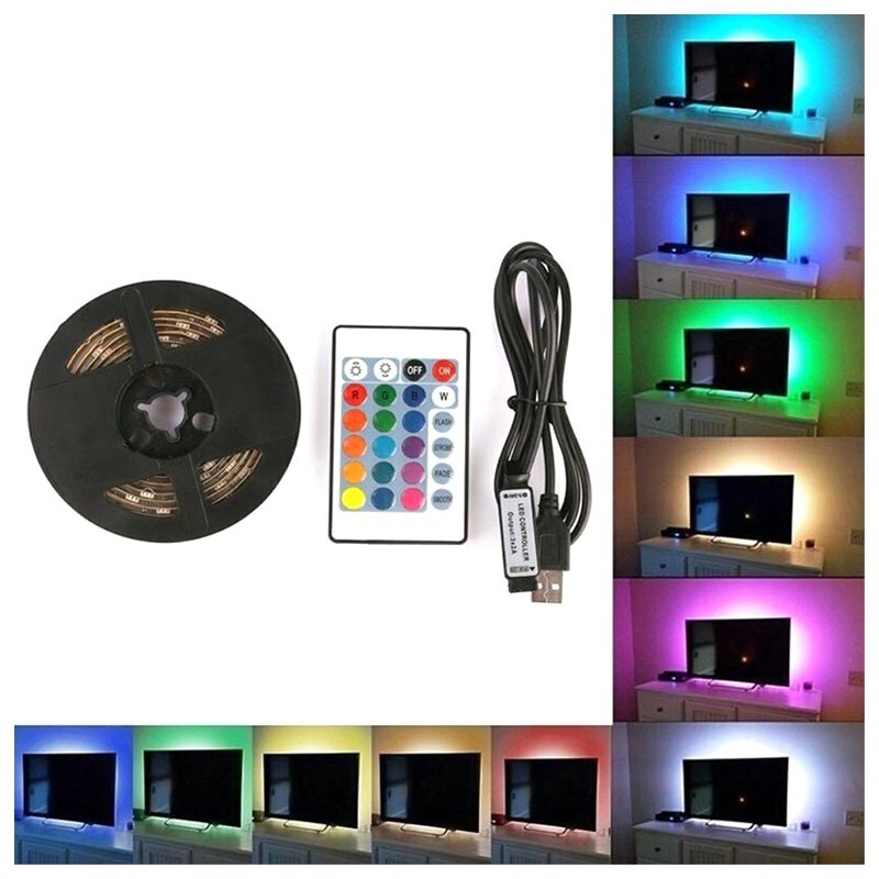 RGB Decorating LED Strip Light with 16 Colors - 5m