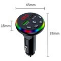 RGB LED Bluetooth FM Transmitter / Car Charger F13 with 2x USB