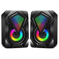 RGB Stereo Gaming Speakers X2 - 2x3W - Black