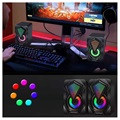 RGB Stereo Gaming Speakers X2 - 2x3W - Black