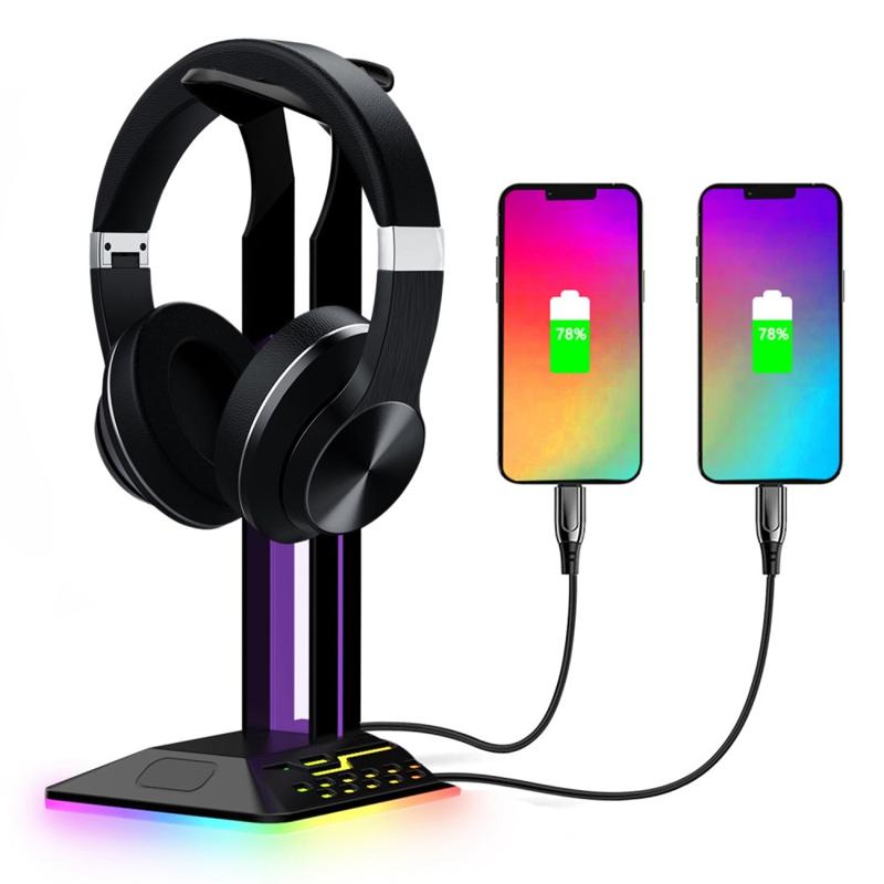 mesterværk defekt Han 2-in-1 Headphone Stand / USB-hub with RGB RGBD8 - Black