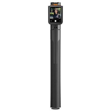 RK-X40W Ultra Bluetooth Selfie Stick with Screen Mirroring and Auto Pop-Open Stand – Black