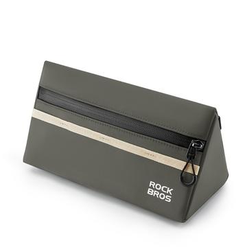 ROCKBROS 1.3L Triangle Bicycle Front Beam Bag Polyester Storage Pouch for Bike - Army Green