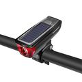 ROCKBROS HJ-052 Bicycle Front Light Solar Charging Power Bank Bike Light with Bell - Black/Red