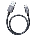 Rampow T04 Nylon Braided USB-C Cable - 2m - Black