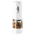 Rechargeable Electric Seasoning Grinder with Adjustable Coarseness - White