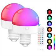 Rechargeable Light Bulb w. RGB and Remote Control - E27 - 2 Pcs.