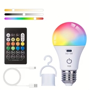 Rechargeable RGB Light Bulb with Remote Control and Timer