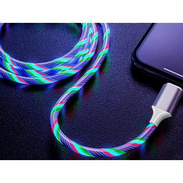 Reekin LED Floating RGB MicroUSB Cable - 1m, 2A