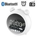 Retro Bluetooth Speaker with FM Radio & LED Alarm Clock JKR-8100 (Open-Box Satisfactory) - White