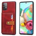 Samsung Galaxy A53 5G Retro Style Case with Wallet - Red