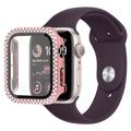 Rhinestone Decorative Apple Watch SE (2022)/SE/6/5/4 Case with Screen Protector - 9H - 40mm - Pink