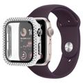Rhinestone Decorative Apple Watch SE (2022)/SE/6/5/4 Case with Screen Protector - 9H - 40mm - Silver