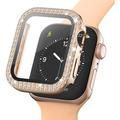 Rhinestone Decorative Apple Watch SE (2022)/SE/6/5/4 Case with Screen Protector - 9H - 40mm - Rose Gold
