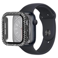 Rhinestone Decorative Apple Watch Series 9/8/7 Case with Screen Protector - 9H - 41mm - Black
