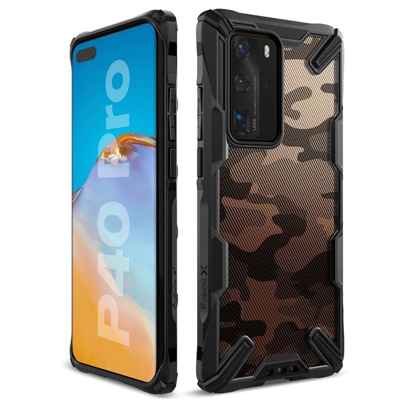 Ringke Fusion X Design Huawei P40 Pro Hybrid Case Camouflage Black