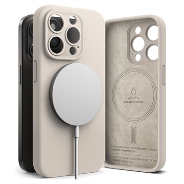 iPhone 15 Pro Max Ringke Liquid Silicone MagSafe Case - Stone