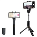 Rock Selfie Stick Tripod Stand with Bluetooth Remote Control - Black