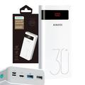 Romoss Sense 8P+ Power Bank 30000mAh w. LED Display - 2xUSB-A, USB-C - White