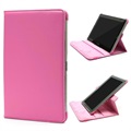 Rotary Leather Case - Samsung Galaxy Tab 2 10.1 P5100, P7500 - Hot Pink