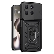 Motorola Moto G37/G37 Power/G47 Rotary Ring Hybrid Case with Camera Shield - Black