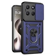 Motorola Moto G37/G37 Power/G47 Rotary Ring Hybrid Case with Camera Shield - Blue