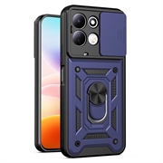 Xiaomi Redmi 17 5G/4G Rotary Ring Hybrid Case with Camera Shield - Blue